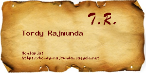 Tordy Rajmunda névjegykártya